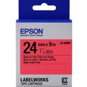 Tape Cartridge EPSON 24mm/9m Pastel Blk/Red, LK6RBP C53S656004 