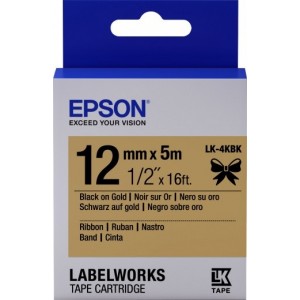 Tape Cartridge EPSON 12mm/5m Ribbon Blk/Gold, LK4KBK C53S654001 