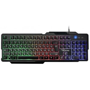 Gaming Keyboard Qumo Cobra, 12 Fn keys, Metal plate, Backlight, Black, USB