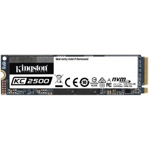 M.2 NVMe SSD 250GB Kingston KC2500, Interface: PCIe3.0 x4 / NVMe1.3, M2 Type 2280 form factor, Sequential Reads 3500 MB/s, Sequential Writes 1200 MB/s, Max Random 4k Read 375,000 / Write 300,000 IOPS, SMI 2262EN controller, 96-layer 3D NAND TLC