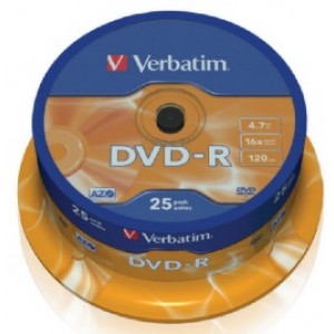 Verbatim DataLifePlus DVD-R AZO 4.7GB 16X MATT SILVER SURFAC - Spindle 25pcs.