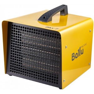 "Electric Heat Gun Ballu BKX-7
, Recommended room size 60m2, ceramic, 2,5-5кВт, max 50 °С, 300m3/h, yellow "