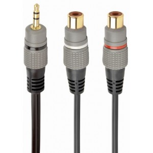 Audio cable RCA (M) to 2x RCA (F) - 0.2m - Cablexpert CCAP-RCAM2F-0.2M, Premium RCA (M) to 2x RCA (F) splitter cable, 0.2 m