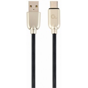 Cable USB2.0/Type-C Premium Rubber - 2m - Cablexpert CC-USB2R-AMCM-2M, Black, USB 2.0 A-plug to type-C plug, blister