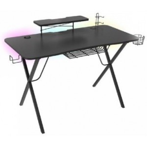 Genesis Desk Gaming Holm 300, RGB (Organizer, Wireless Charger, Multiple holder (Headphone, Cup, Gamepad), USB Hub, Remote Controller, 120x60x75cm)