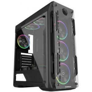 Case ATX GAMEMAX Optical, w/o PSU, 4x120mm ARGB  fans, Fan controller, Transparent, USB3.0, Black