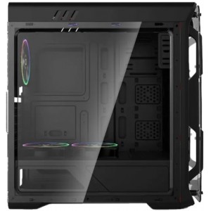 Case ATX GAMEMAX Optical, w/o PSU, 4x120mm ARGB  fans, Fan controller, Transparent, USB3.0, Black