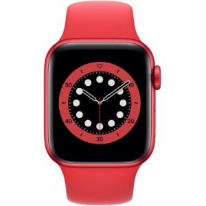 Apple Watch Series 6 GPS, 40mm Red Aluminum Case with Red Sport Band, M00A3 GPS