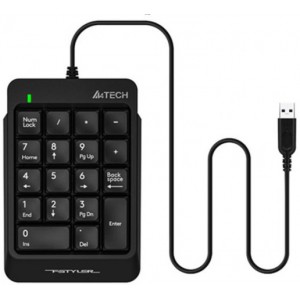 Numeric Keypad A4tech FK13P, Slim Profile, Round-Square Keycaps, High-Elasticity Silicon, USB, Black