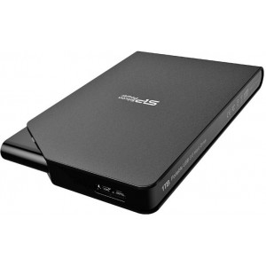 2.5" External HDD 1.0TB (USB3.2)  Silicon Power Stream S03, Black, Stylish, SMatte surface treatment resists fingerprints and scratches