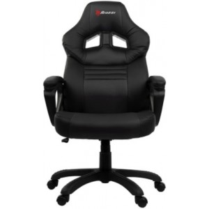 Gaming/Office Chair AROZZI Monza, Black/Black, PU Leather, max weight up to 90-95kg / height 160-180cm, Tilt Angle 12°, Fixed Armrests, Wood Frame, Nylon wheelbase, Gas Lift 4class, Small nylon casters, W-17kg