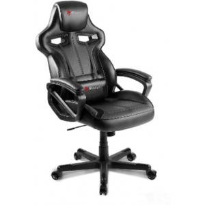 Gaming/Office Chair AROZZI Milano, Black/Black, PU Leather, max weight up to 90-95kg / height 160-180cm, Tilt Angle 12°, Fixed Armrests, Lumbar cushion, Wood Frame, Nylon wheelbase, Gas Lift 4class, Small nylon casters, W-20.5kg