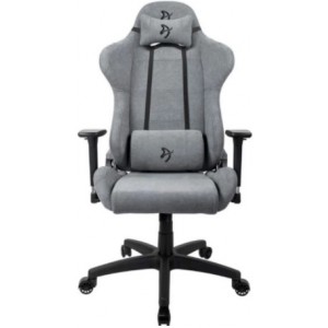 Gaming/Office Chair AROZZI Torretta Soft Fabric, Ash Grey, Soft Fabric, max weight up to 95-100kg / height 160-180cm, Recline 145°, 3D Armrests, Head and Lumber cushions, Metal Frame, Nylon wheelbase, Gas Lift 4class, Small nylon casters, W-26.5kg