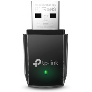 TP-LINK Archer T3U AC1300 Wireless Dual Band USB Adapter, 867Mbps on 5GHz + 400Mbps on 2.4GHz, 802.11a/b/g/n/ac, MU-MIMO, Mini size