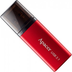 128GB  USB3.1 Flash Drive  Apacer AH25B, Red, Matte Metal Shell, Classic Cap (AP128GAH25BR-1) 