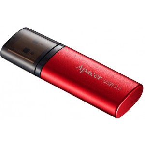 128GB  USB3.1 Flash Drive  Apacer AH25B, Red, Matte Metal Shell, Classic Cap (AP128GAH25BR-1) 