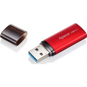 128GB  USB3.1 Flash Drive  Apacer AH25B, Red, Matte Metal Shell, Classic Cap (AP128GAH25BR-1) 