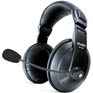 SVEN AP- 860MV, Headphones with microphone, Volume control, 2 m, Black