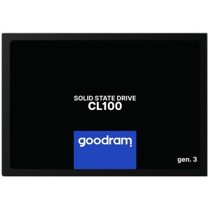 2.5" SSD 480GB  GOODRAM CL100 Gen.3, SATAIII, Read: 540 MB/s, Write: 460 MB/s,  3D NAND TLC  SSDPR-CL100-480-G3