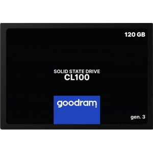 2.5" SSD 120GB  GOODRAM CL100 Gen.3, SATAIII, Read: 485 MB/s, Writes: 380 MB/s, 7mm, Controller Marvell 88NV1120, NAND TLC