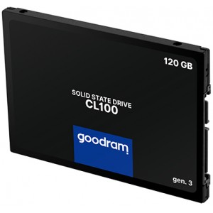 2.5" SSD 120GB  GOODRAM CL100 Gen.3, SATAIII, Read: 485 MB/s, Writes: 380 MB/s, 7mm, Controller Marvell 88NV1120, NAND TLC