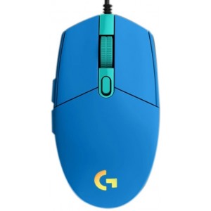 Gaming Mouse Logitech G102 Lightsync, Optical, 200-8000 dpi, 6 buttons, Ambidextrous, RGB, Blue USB