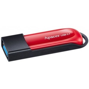 64GB USB3.1 Flash Drive  Apacer AH25B,  Black, Matte Metal, Classic Cap (AP64GAH25BB-1) 