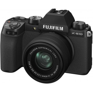 Fujifilm X-S10 + XC15-45mm, 26.1 Mpix, 23.5mm x 15.6mm (APS-C) X-Trans CMOS 4; ISO 51200; IBIS (Sensor Shift); UHD 4K/30fps 8-10 bit Video; 425-point hybrid AF System; X-Processor Pro 4 Engine; RAW+JPEG; WI-FI & Bluetooth Ver. 4.2; 3,69 EVF;  3,0 LCD 1040