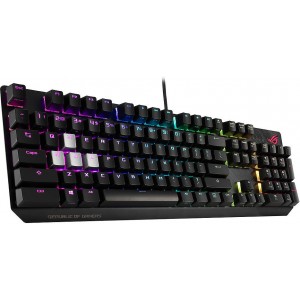 ASUS ROG Strix Scope RX optical RGB gaming keyboard for FPS gamers, ROG RX Optical Mechanical Switches, Aura Sync RGB illumination, IP56 water and dust resistance, USB 2.0 passthrough, Alloy top plate, gamer (tastatura/клавиатура)