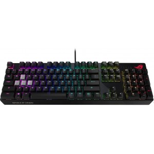 ASUS ROG Strix Scope RX optical RGB gaming keyboard for FPS gamers, ROG RX Optical Mechanical Switches, Aura Sync RGB illumination, IP56 water and dust resistance, USB 2.0 passthrough, Alloy top plate, gamer (tastatura/клавиатура)