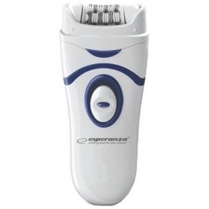 Epilator Esperanza COPACABANA EBD002B White, Detachable head - can be washed under running water 2 speed levels depilation, Power supply: batteries 3 x AAA (not included) Set contains: main device, brush to clean the head after use, protective cap, instru