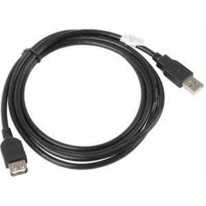 Cable Extension USB2.0 - 1.8m - LANBERG  A Male - A Female,  CA-USBE-10CC-0018-BK