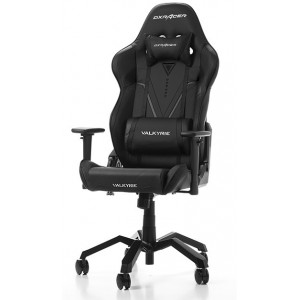 Gaming/Office Chair DXRacer Valkyrie GC-V03-N-B1, Black/Black, Premium PU leather + Perforated & Carbon look PVC, max weight up to 150kg / height 165-195cm, Recline 90°-135°, 3D Armrests, Head&Lumbar Cushions, Aluminium Spider, 3"PU Caster, W-23.7kg