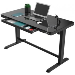 Flexispot Adjustable Desk ET118, Black (1 Motor, Desk Size: 120x60cm, Capacity: 50kg, Height Adjustment: 72cm-121cm, Speed: 25mm/s, USB Ports)