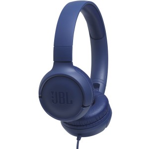 JBL TUNE 500 Blue On-ear Headset with microphone, Dynamic driver 32 mm, Frequency response 20 Hz-20 kHz, 1-button remote with microphone, JBL Pure Bass sound, Tangle-free flat cable, 3.5 mm jack, Blue
