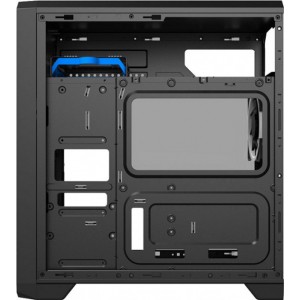 Case ATX GAMEMAX G563, w/o PSU, 3x120mm, Blue LED, Full Transparent panel, USB3.0, Black