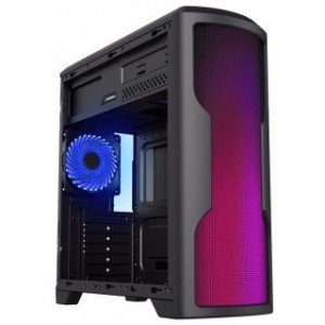 Case ATX GAMEMAX G562-RGB, w/o PSU, 1x120mm, Blue LED, 75 RGB LED Front Panel, USB3.0, Black