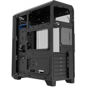 Case ATX GAMEMAX G562-RGB, w/o PSU, 1x120mm, Blue LED, 75 RGB LED Front Panel, USB3.0, Black