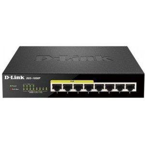 .8-port 10/100/1000Mbps POE, D-Link DGS-1008P/E1A