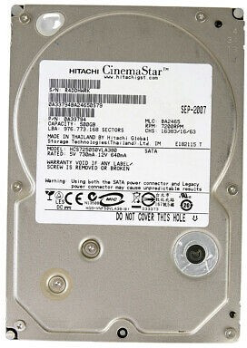 Lot De 10 Disques Durs Internes Hitachi CinemaStar 320 Go SATA 3.0 Gb/s