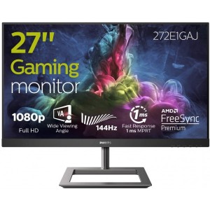 27.0" Philips 272E1GAJ, Black (VA 1920x1080, FreeSync 144Hz 1ms, 350cd, Mega?DCR, HDMI+DP, Spkrs)