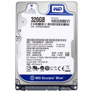 2.5" HDD 320GB  Western Digital WD3200LPVT, Scorpio Blue™, 5400rpm, 8Mb, 7mm, SATAIII, FR