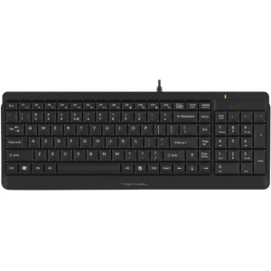 Keyboard A4Tech FK15, Full-Size Compact Design,FN Multimedia, Laser Engraving,Splash Proof,Black,USB