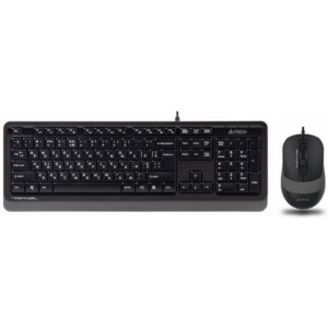 Keyboard & Mouse A4Tech F1010, Laser Engraving, Splash Proof, 1600 dpi, 4 buttons, White/Grey, USB