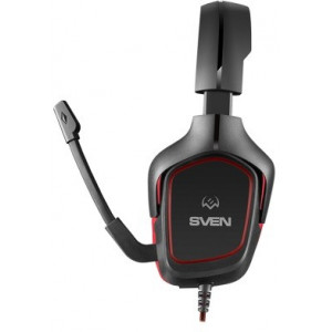 Gaming Headset SVEN AP-G333MV, 40mm drivers, 20-20000Hz, 32 Ohm, 105dB, 305g., 2x3.5mm, Black/Red