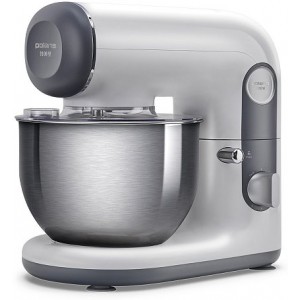 Food processor Polaris PKM1101, 1100W power output, bowl 4l, whisk. PROtect+. 6 speed levels plus pulse level. stainless steel white