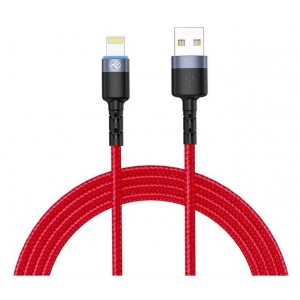 Cable USB - Lightning, cu LED, 3A, 1.2m, Tellur Red  TLL155354