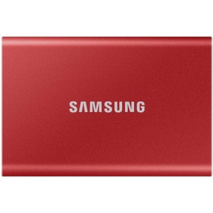 .500GB (USB3.2/Type-C) Samsung Portable SSD T7 , Red (85x57x8mm, 58g, R/W:1050/1000MB/s) 