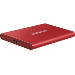 2.0TB (USB3.2/Type-C) Samsung Portable SSD T7 , Red (85x57x8mm, 58g, R/W:1050/1000MB/s) 
