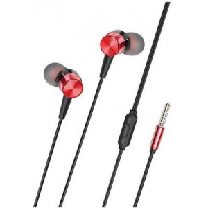  Borofone BM52 red (728913) Revering wired earphones with microphone, Speaker outer diameter 9MM, cable length 1.2m, Microphone